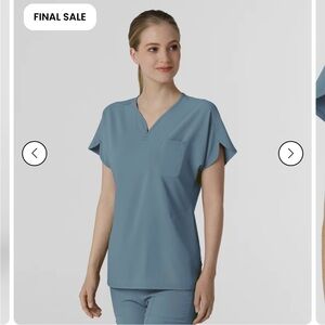 WonderWink RENEW elemental Blue Dolman scrub Top XS